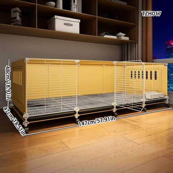 Rabbit Cage Household Extra Large Double-Layer Indoor Special Automatic Feces Cleaning Guinea Pig Cage Two-Story Platform Small House - Image 2