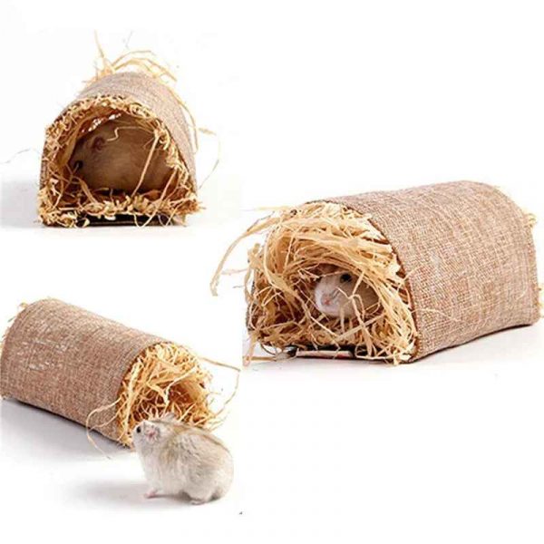 Rabbit Hideaway Toy Grass Straw Bunny Toy Tunnel Hamster Accessories for Guineapig Chinchilla Ferret Rats Rodent Animal Pet Cage - Image 4