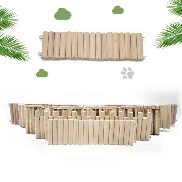 Bendable Hamster Climbing Ladder Wooden Multifunctional Hamster Habitat Toy Cage Decoration Easy To Install - Image 3